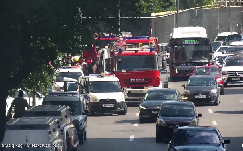 Bakıda yanğına görə yolda sıxlıq yarandı
