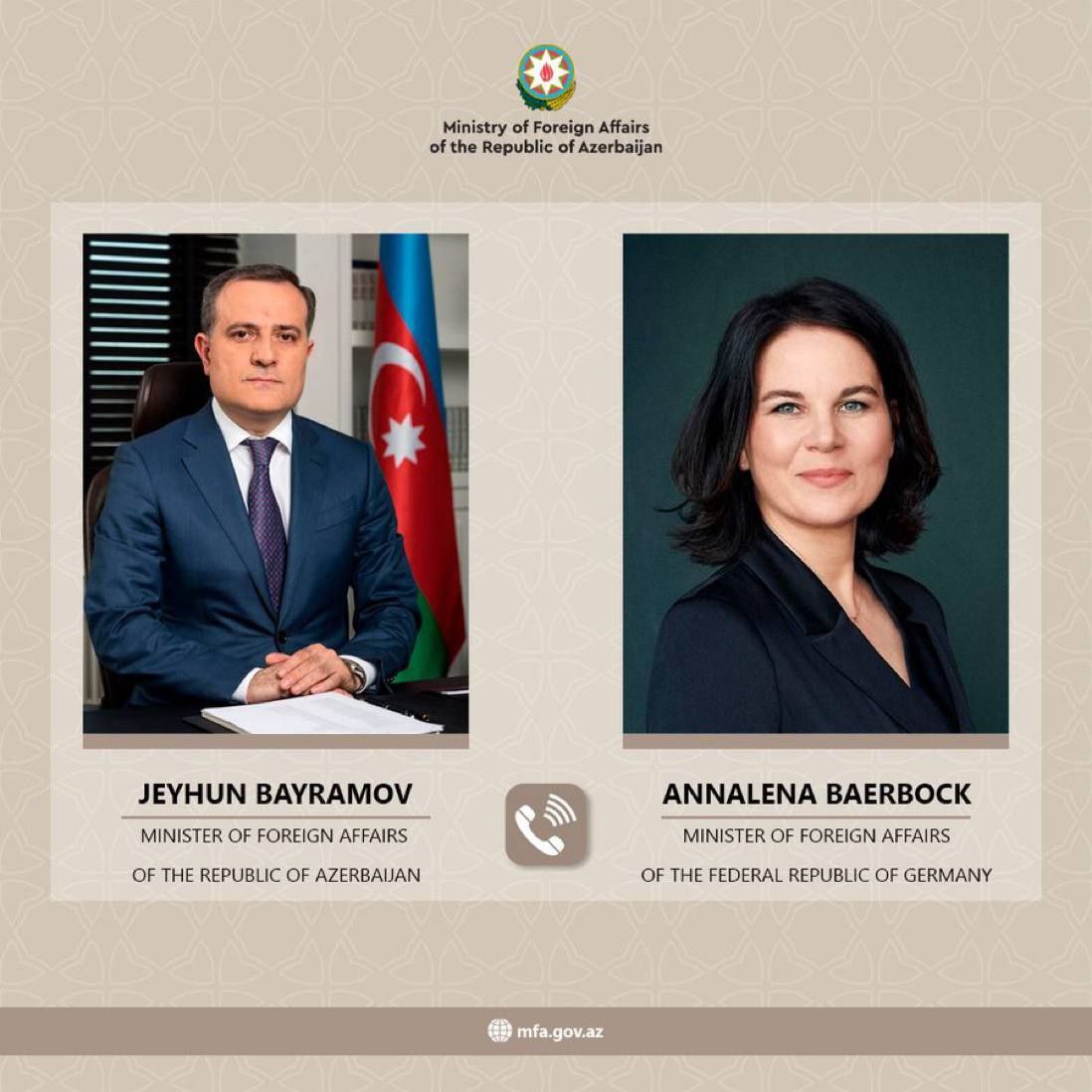 Ceyhun Bayramov alman həmkarı ilə danışdı: Ağdam-Xankəndi müzakirəsi
