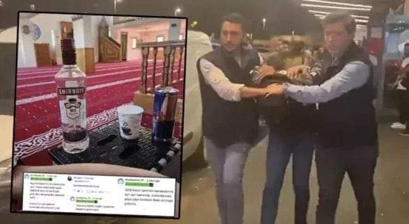 Məsciddə içki içib fotosunu paylaşdı - Polis yaxaladı