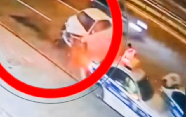 Bakıda dəhşətli qəza: Polis son anda ölümdən döndü - Anbaan görüntülər