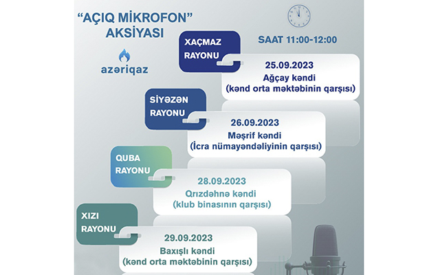 Daha 4 rayonda  “Açıq mikrofon” aksiyası keçiriləcək