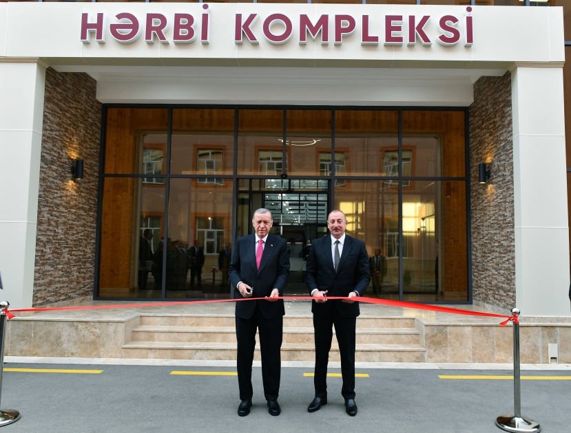 Prezidentlər Naxçıvanda hərbi kompleksin açılışında - FOTOLAR