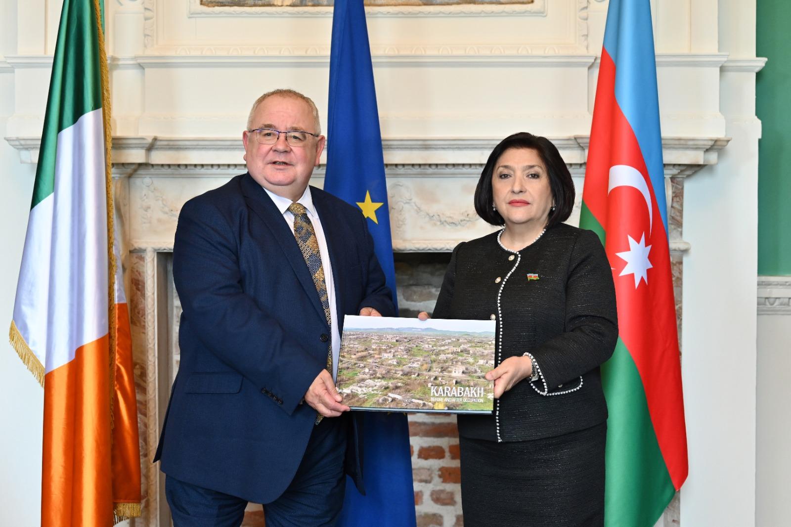 Sahibə Qafarova irlandiyalı həmkarı ilə görüşdü
