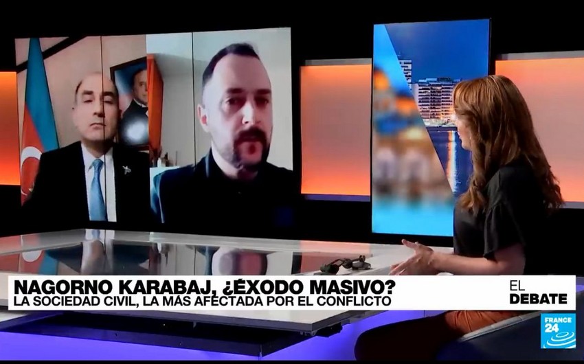 Azərbaycanlı diplomat “France 24”də erməni yalanlarını ifşa etdi