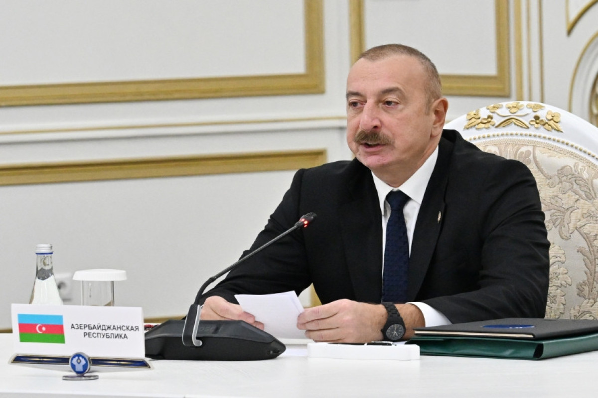 Prezident MDB Dövlət Başçıları Şurasının iclasında çıxış edib - VİDEO