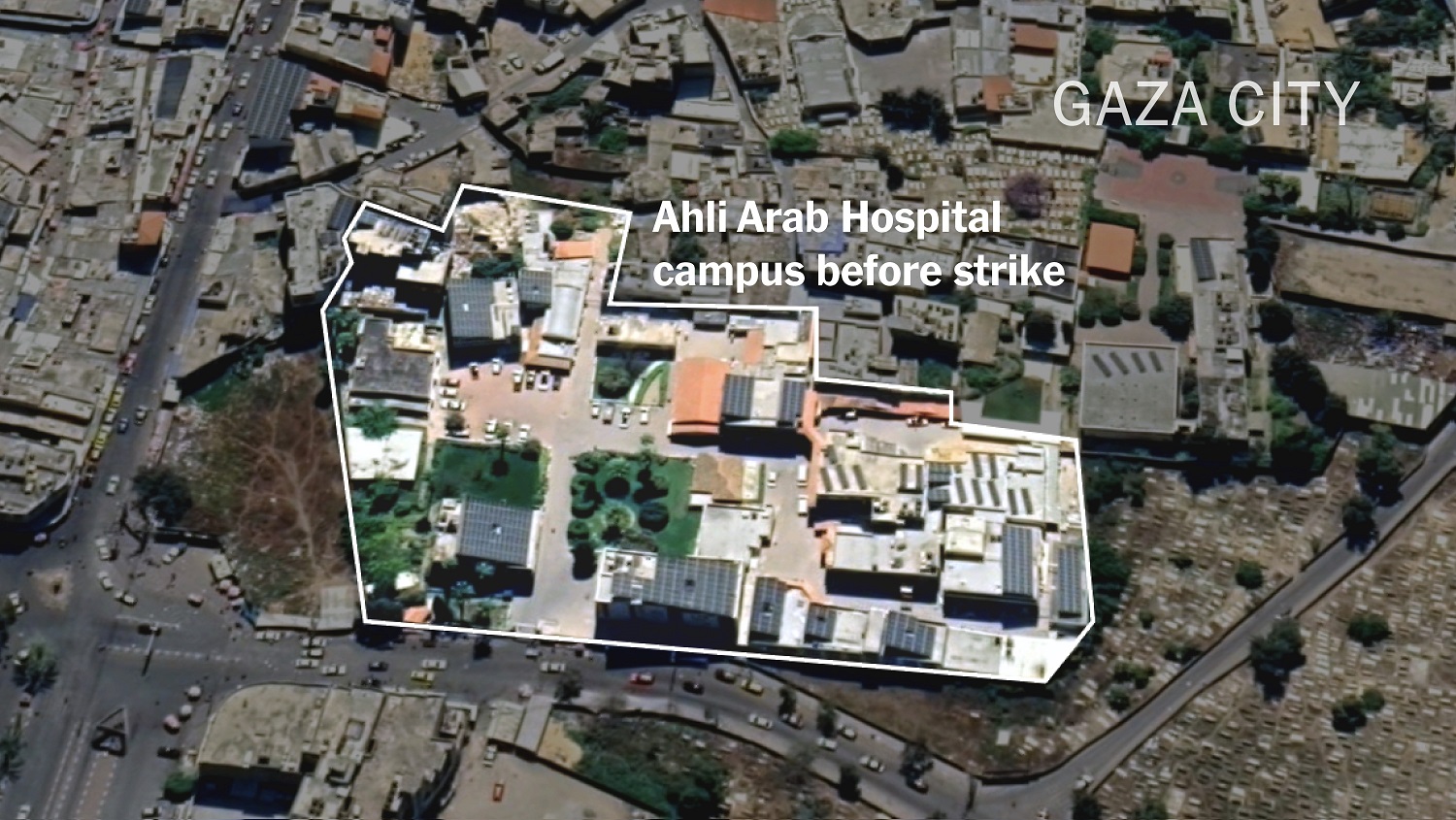 İsrail xəstəxananın vurulması ilə bağlı peyk görüntüləri YAYDI