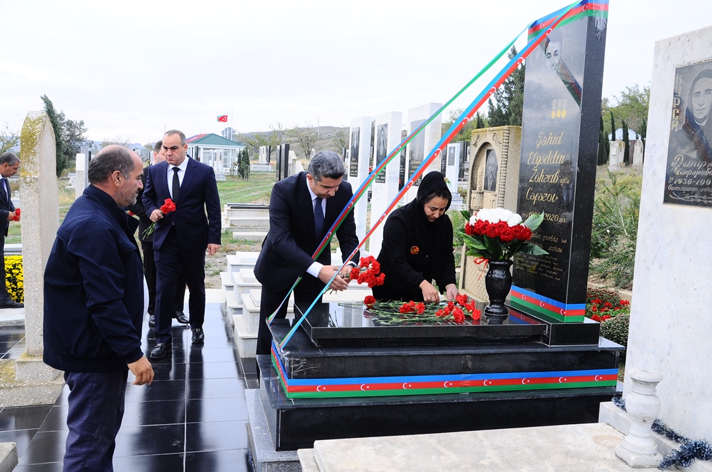 Naftalanda şəhid Elyəddin Cəfərovun xatirəsi anılıb - FOTOLAR