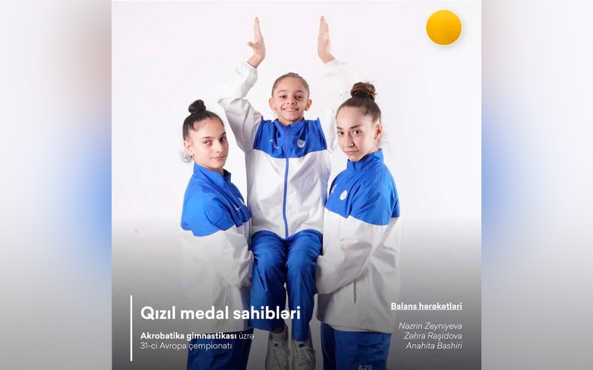 Gimnastlarımız Avropa çempionatında qızıl medal qazanıblar