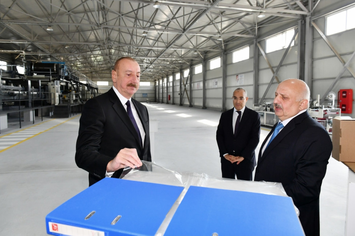 Prezident qablaşdırma məhsulları istehsalı müəssisəsinin açılışında