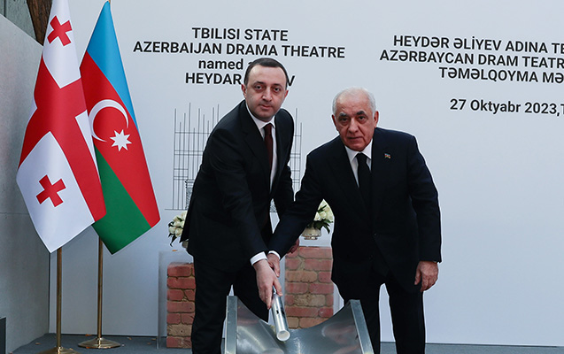 Tbilisidə Azərbaycan Dram Teatrının yeni binasının təməli qoyuldu - FOTOLAR