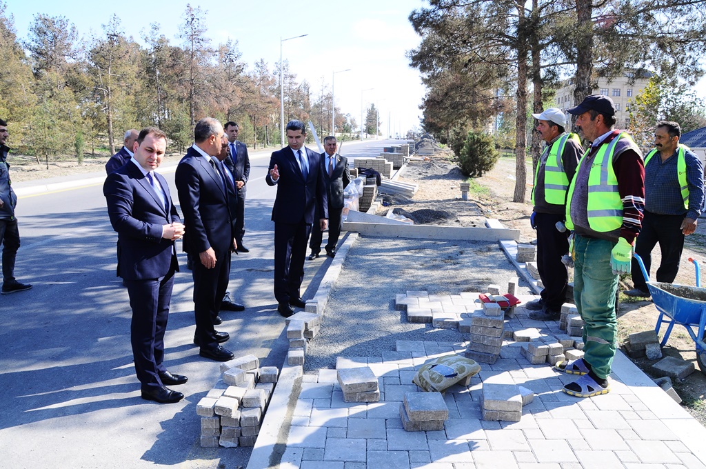 Naftalanda abadlıq-quruculuq işləri - FOTOLAR