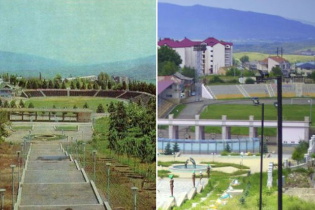 Xankəndi stadionunda bərpa işləri aparılır
