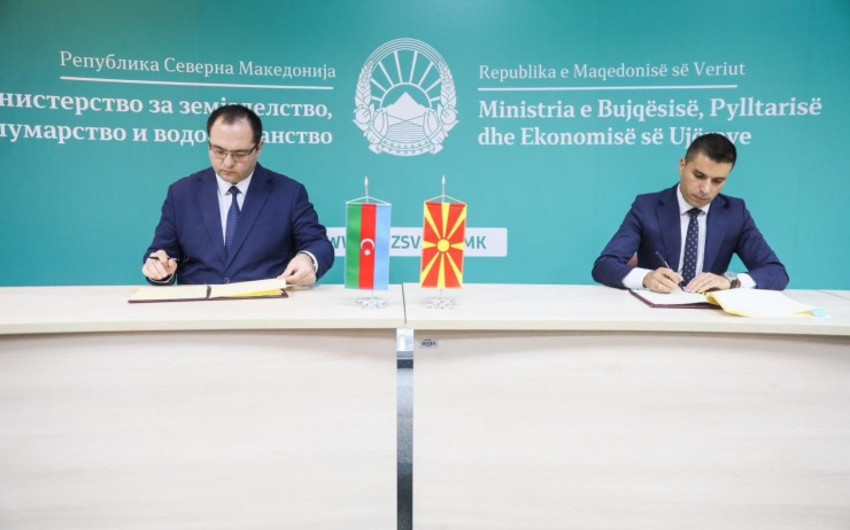 Şimali Makedoniya ilə kənd təsərrüfatı sahəsində memorandum imzalandı