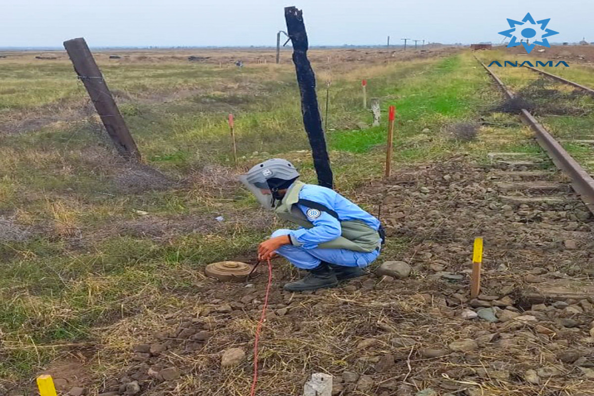 Dağıdılmış dəmiryolu xətləri mina ilə ciddi çirkləndirilib - ANAMA