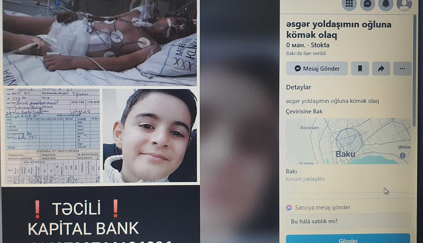 Sosial şəbəkələrdə ölən uşağın fotosu ilə pul yığırlar