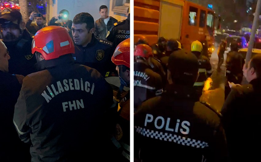 Binəqədidə baş verən yanğında polis YARALANDI