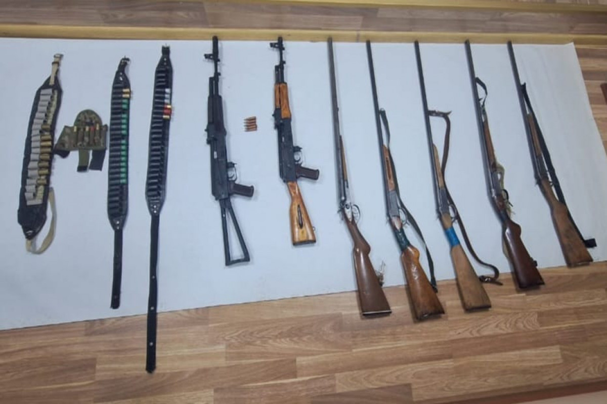 Lerikdə dağın yamacından silah-sursat aşkarlandı - FOTO