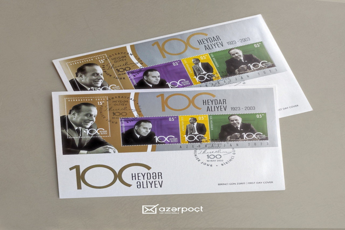 Heydər Əliyevin 100 illiyinə həsr olunan poçt markaları dövriyyəyə BURAXILDI