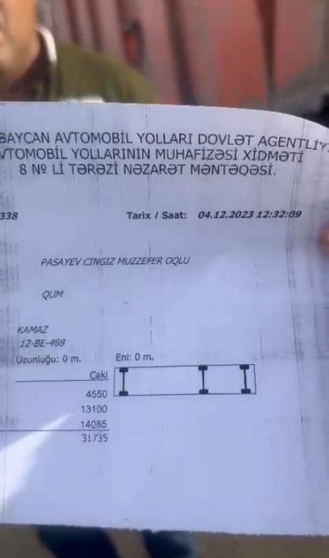 Normadan çox yük daşıyan sürücülər CƏRİMƏLƏNDİ