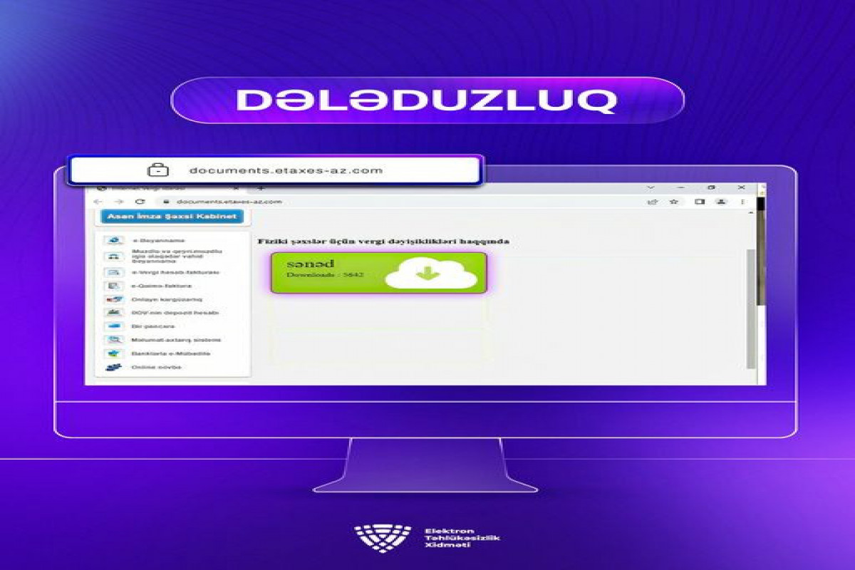 Dövlət Vergi Xidmətinin saxta portalı yaradıldı