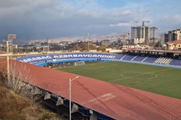 Xankəndi stadionu oyuna hazırdır - VİDEO