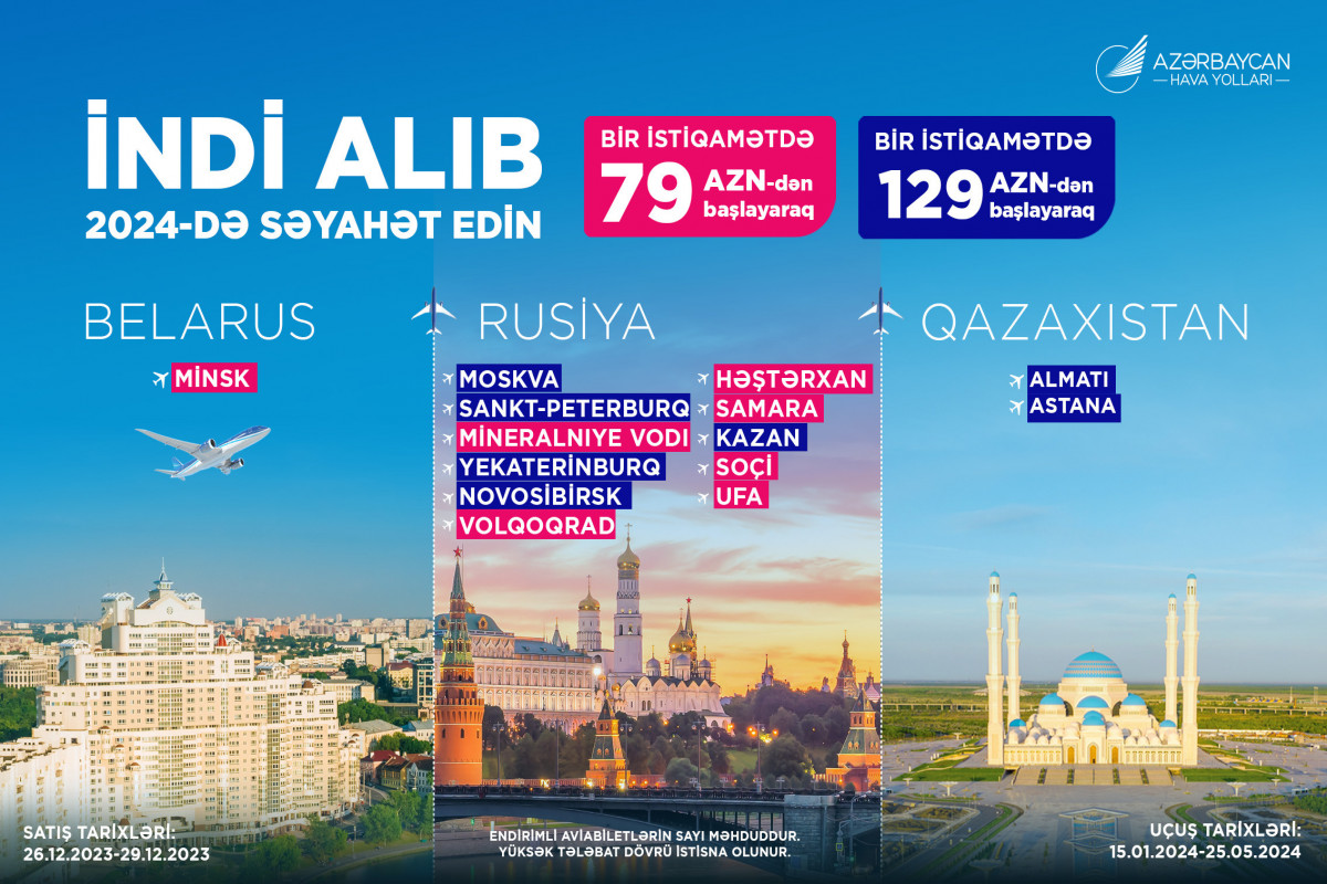 AZAL bu istiqamətlər üzrə biletlərin qiymətlərini ENDİRDİ