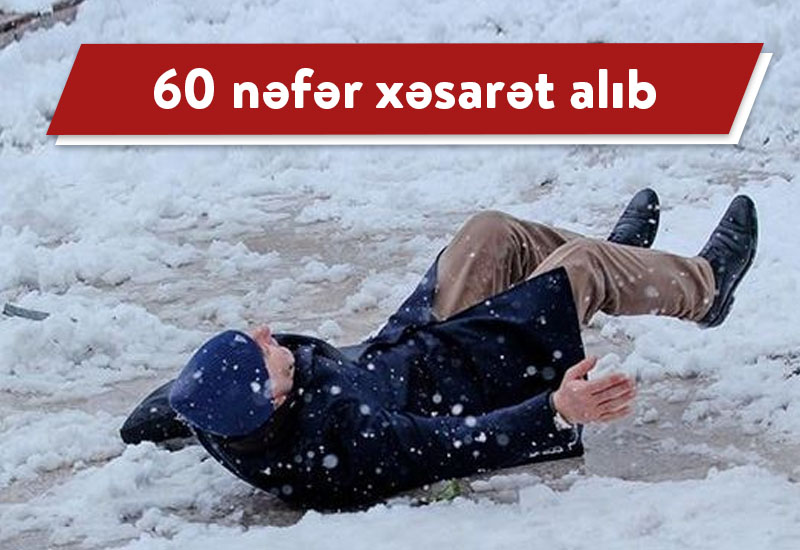 Qarlı havada 60 nəfər xəsarət alıb - TƏBİB