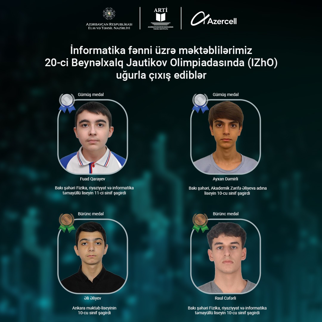 Azercell-in dəstəklədiyi məktəblilər beynəlxalq bilik yarışmasında uğurla çıxış ediblər