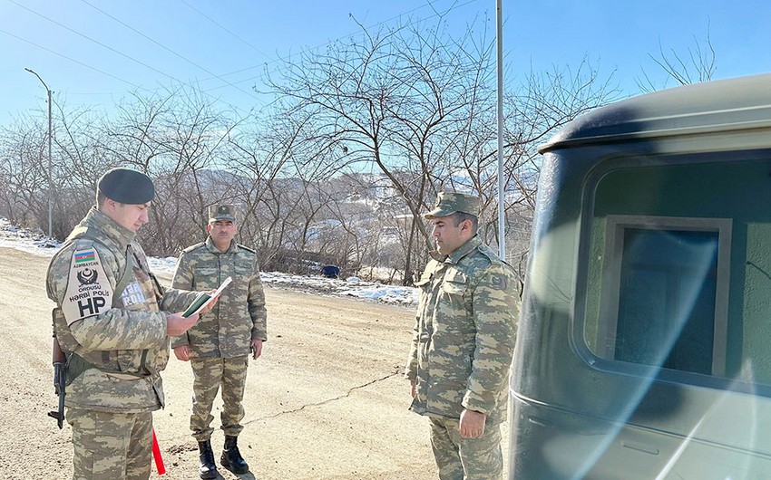 Azad edilmiş ərazilərdə hərbi polisin fəaliyyəti - FOTO
