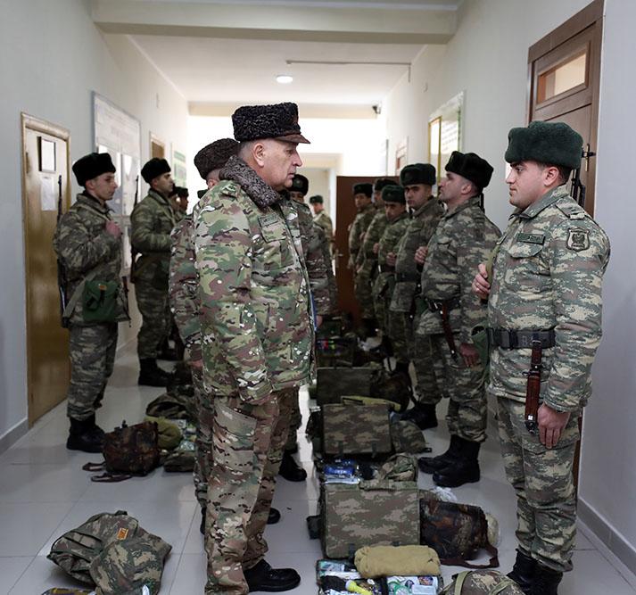 Kərim Vəliyev hərbi hissələrdə yoxlama apardı - FOTOLAR