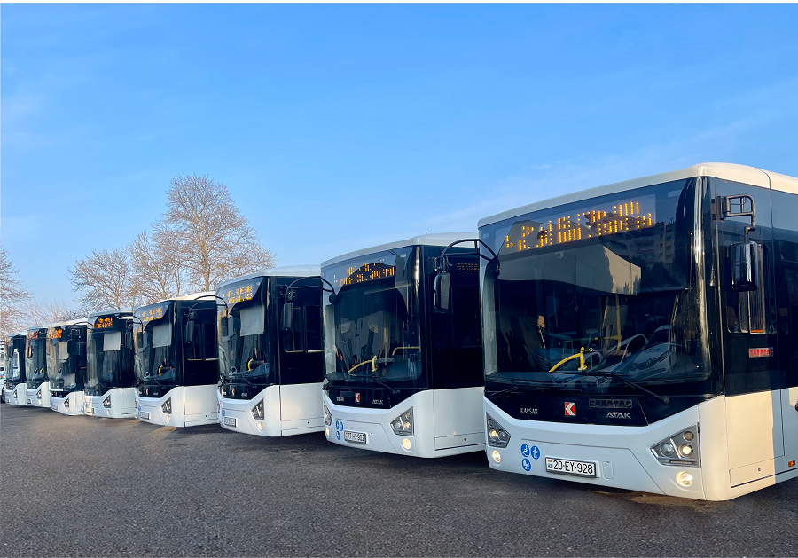 Gəncədə xəttə yeni avtobuslar buraxıldı