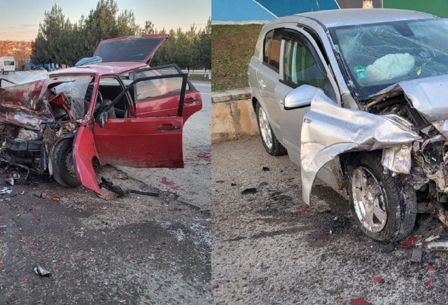 Qusarda minik maşınları toqquşdu - 5 nəfər xəsarət aldı