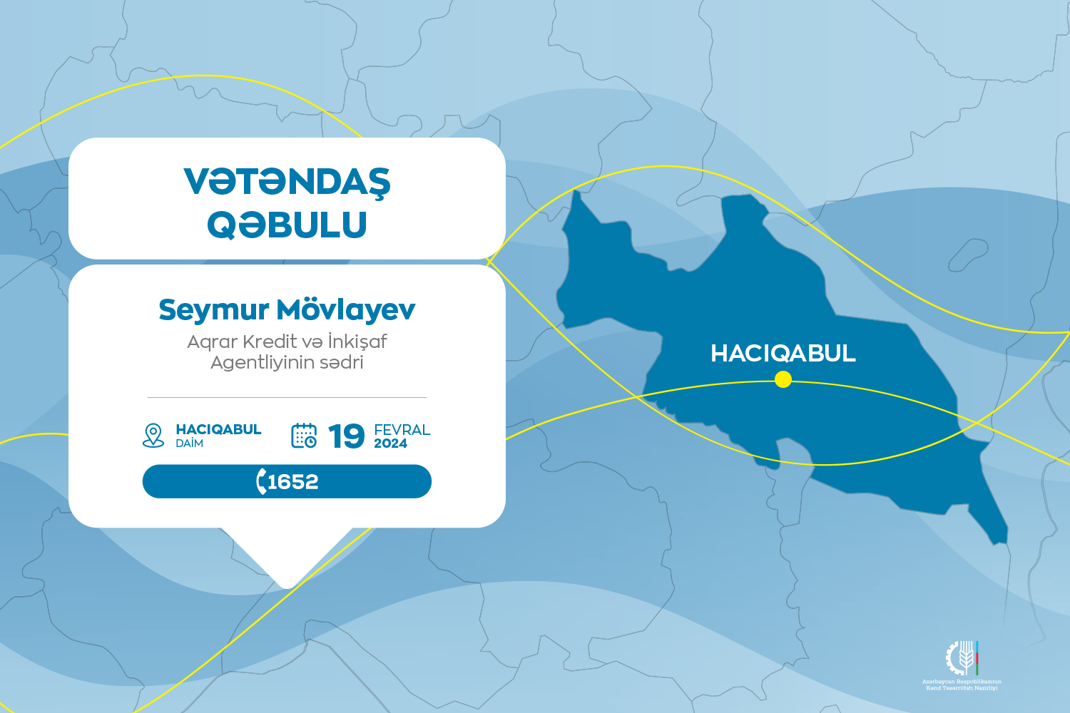 Seymur Mövlayev Hacıqabulda vətəndaşları qəbul edəcək