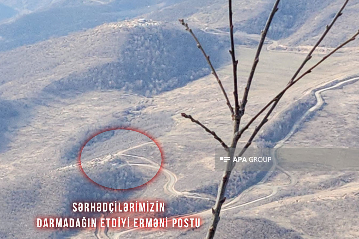 Azərbaycan sərhədçilərinin darmadağın etdiyi erməni postu - VİDEO