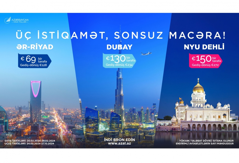 Bakıdan Dubaya təyyarə biletlərinin qiyməti UCUZLAŞDI
