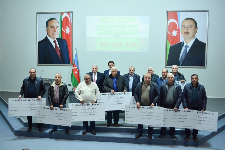 Şəkidə fermerlərə aqrar sığorta ödənişi verildi - FOTO