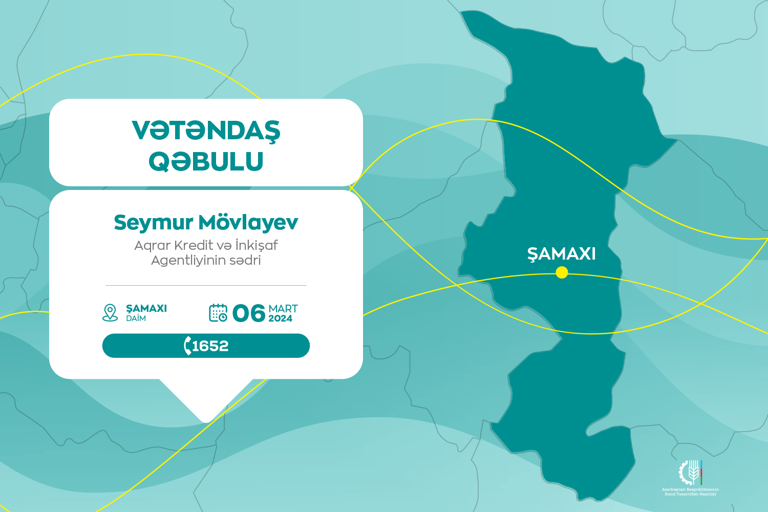 Seymur Mövlayev Şamaxıda vətəndaşları qəbul edəcək
