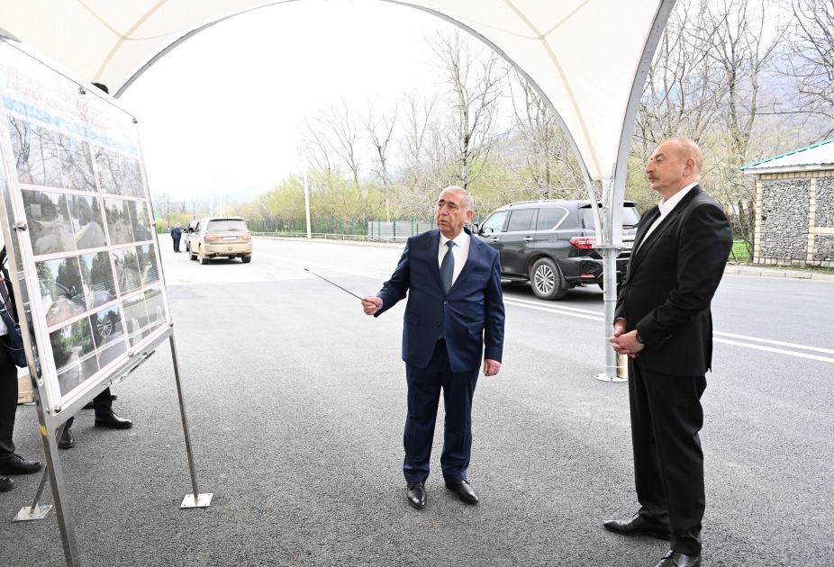 Prezident yeni avtomobil yolunun açılışında - FOTO
