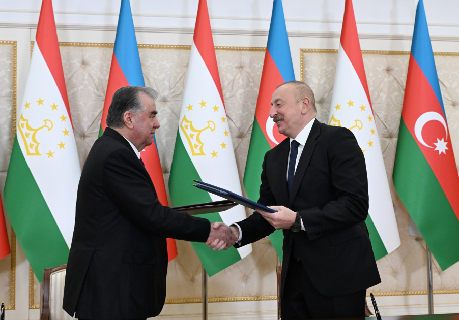 Azərbaycan-Tacikistan sənədləri imzalandı - FOTO