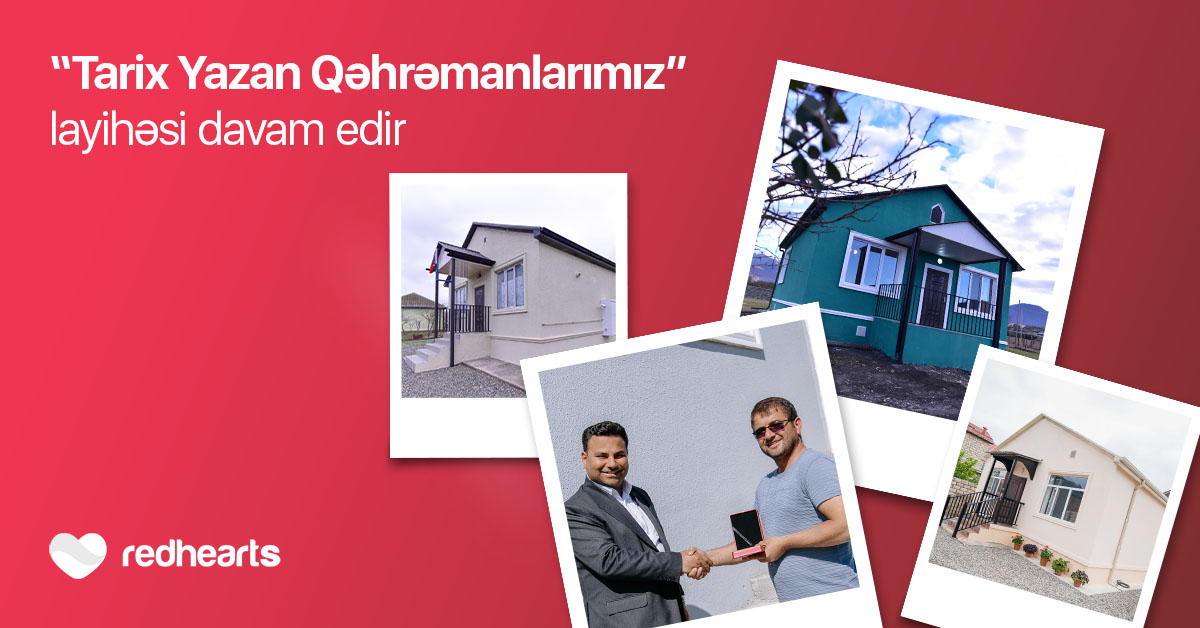 Qırmızı Ürəklər Fondu qazi ailəsinə 3 otaqlı ev hədiyyə etdi