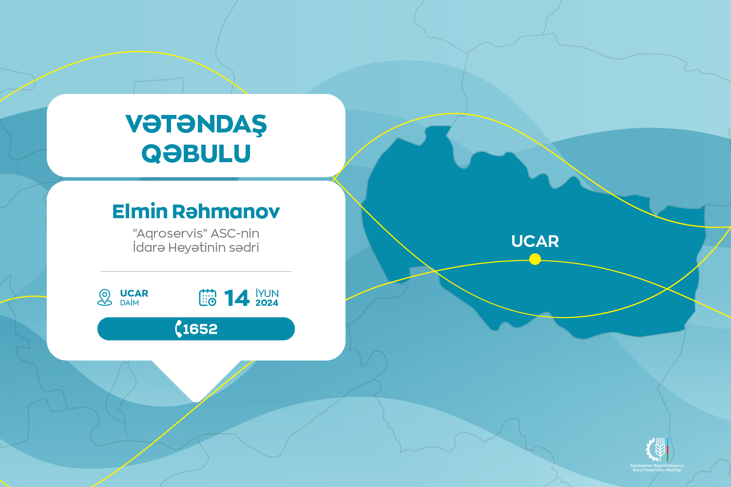“Aqroservis”in sədri Ucarda vətəndaşları qəbul edəcək