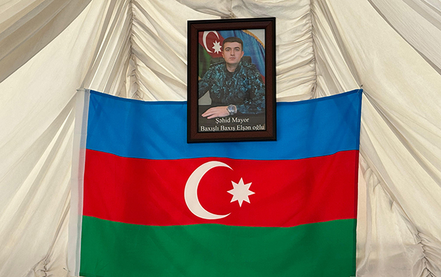 Həlak olan mayorla vida mərasimi keçirilir
