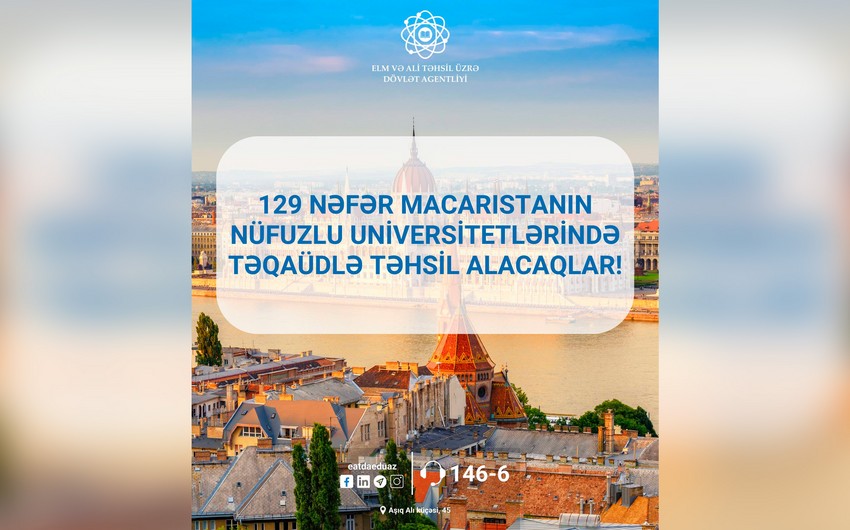 129 azərbaycanlı Macarıstanda təqaüdlə təhsil alacaq 