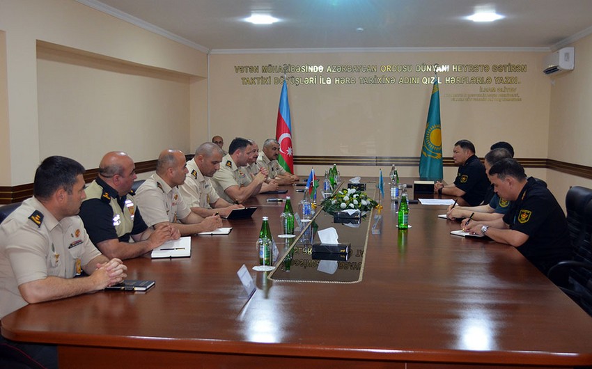 Qazaxıstan Hərbi Polis Baş İdarəsinin nümayəndələri Azərbaycanda... 