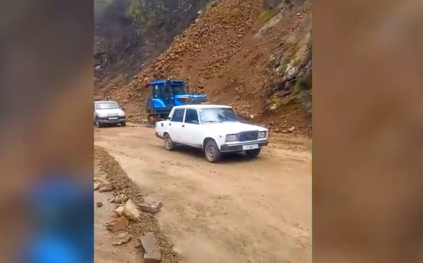 İsmayıllı-Lahıc yolunda maşınların hərəkət bərpa edildi - VİDEO