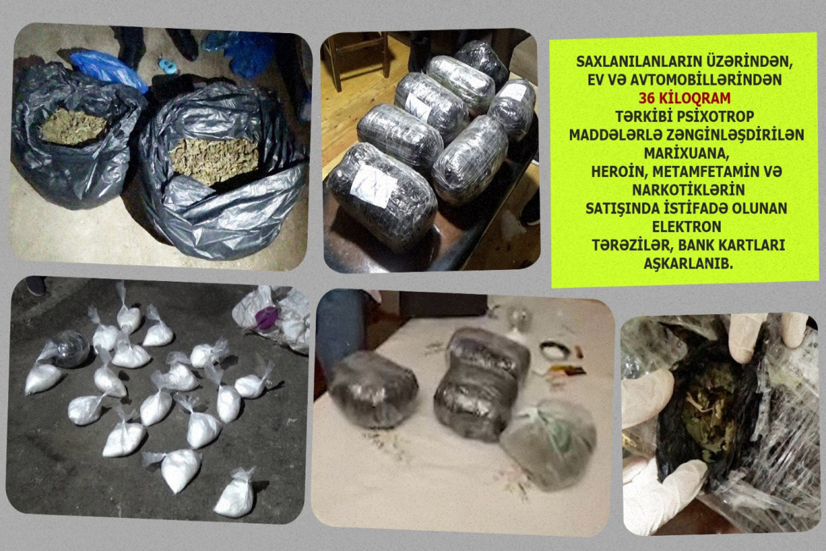 Ölkəyə 36 kiloqram narkotik gətirən 4 kuryer saxlanıldı - FOTOLAR