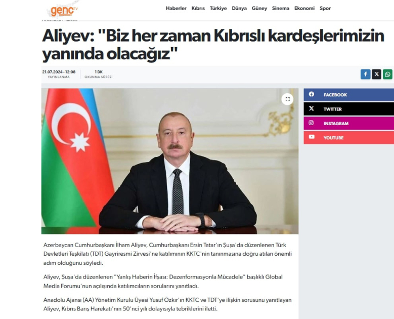 Şimali Kipr mediası Şuşa Forumundan YAZDI