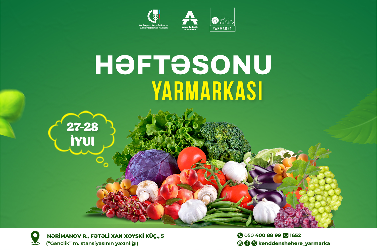 Həftəsonu “Kənddən Şəhərə” yarmarkası təşkil olunacaq