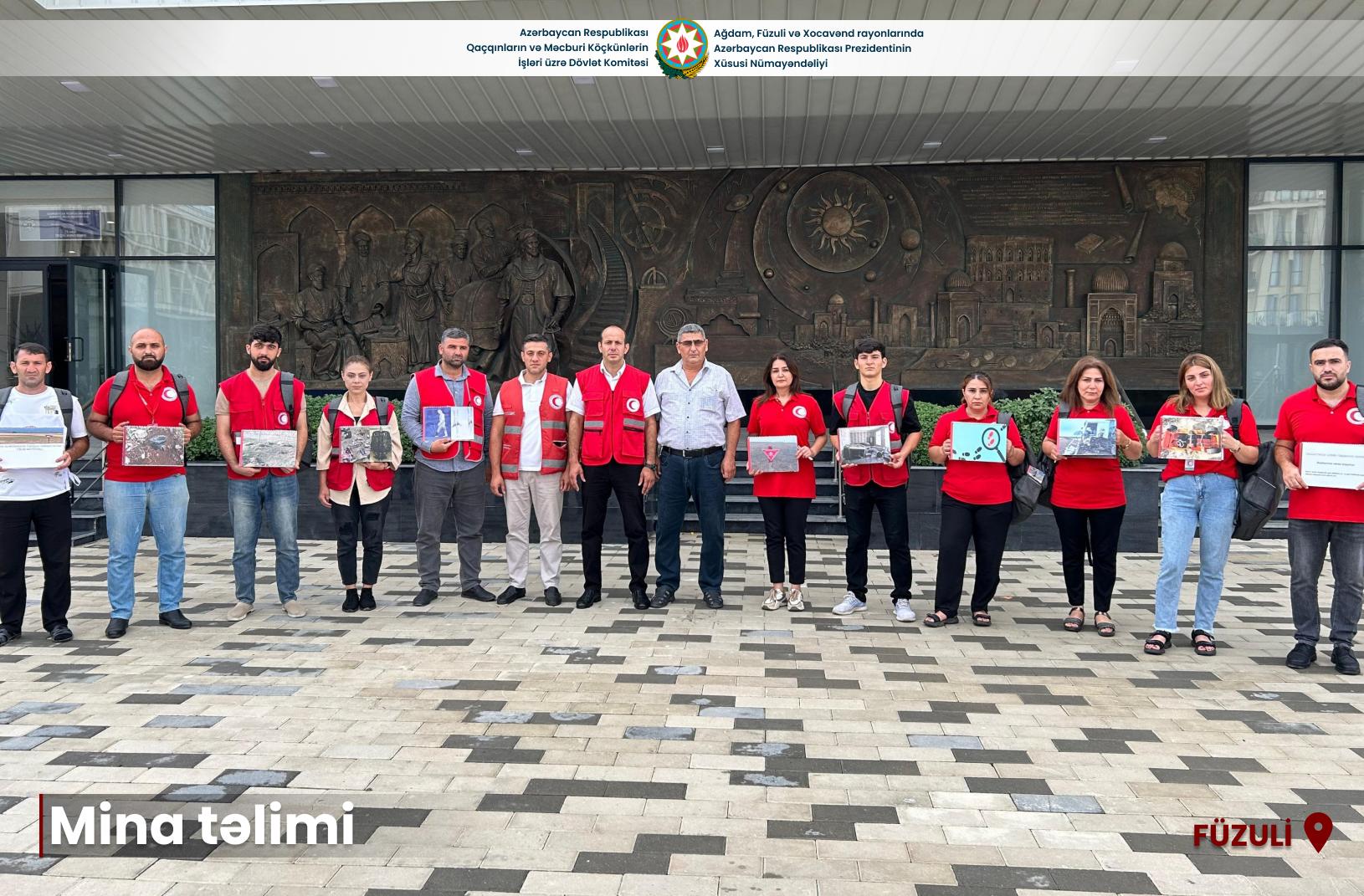 Füzuliyə yeni köçən sakinlərə mina təhlükəsi ilə bağlı təlim keçirilib