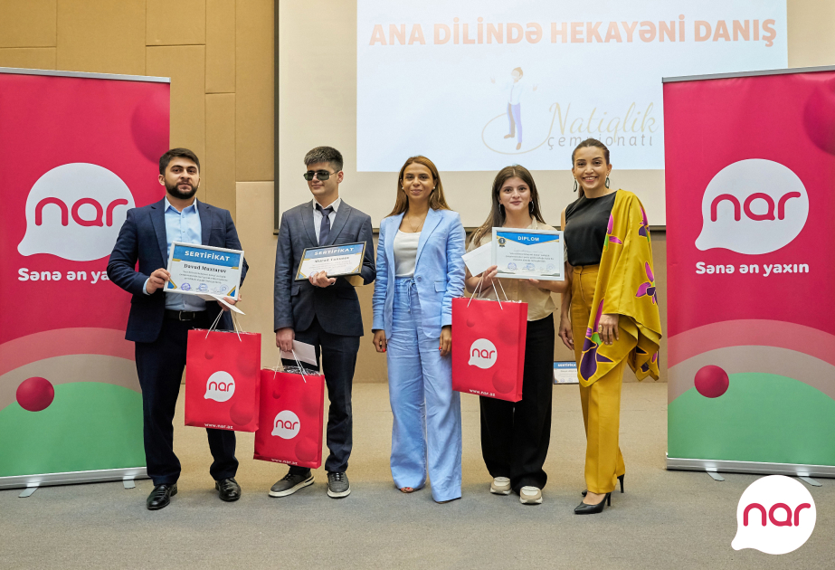 “Nar”ın dəstəyi ilə natiqlik çempionatının qalibləri mükafatlandırılıb